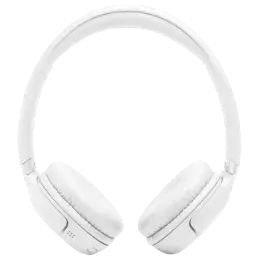 Casque JBL Tune 530BT blanc supra auriculaire, arceau rembourré, coussinets doux pliables, boutons intégrés et port de charge sur l écouteur gauche