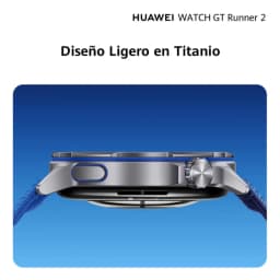 Huawei Watch GT Runner 2 con caja de titanio ligera, bisel metálico, corona lateral