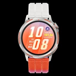 Huawei Watch GT Runner 2 naranja con correa bicolor, caja plateada y bisel deportivo