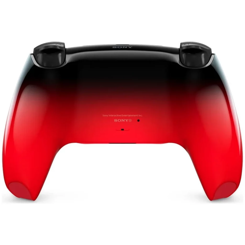 Gamepad PS5 Sony DualSense V3 HyperPop Techno Red sem fios, acabamento vermelho degradê, touchpad central preto, botões icônicos e LEDs azuis - Item1