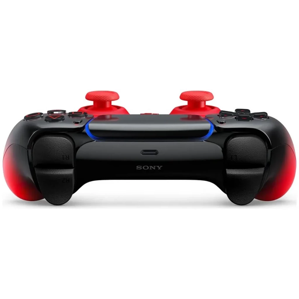 Gamepad PS5 Sony DualSense V3 HyperPop Techno Red sem fios, acabamento vermelho degradê, touchpad central preto, botões icônicos e LEDs azuis - Item3