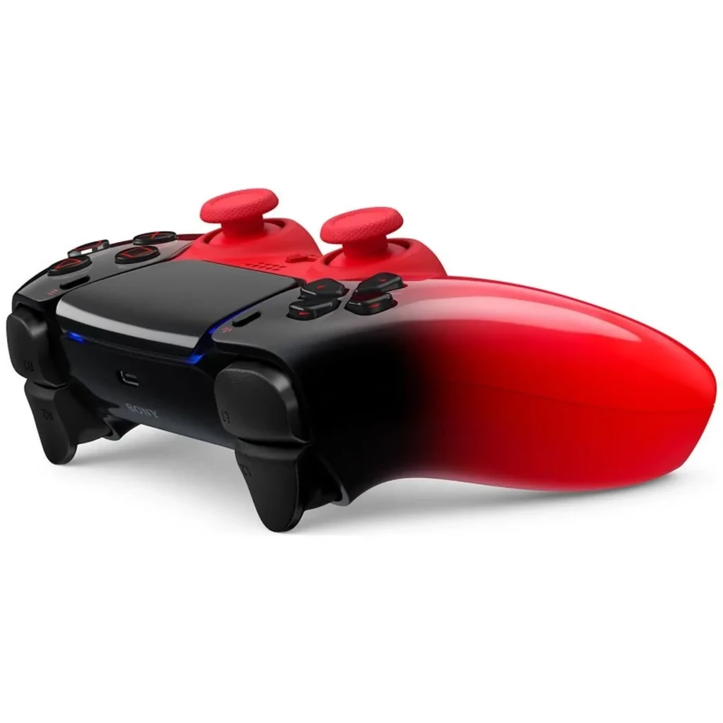 Gamepad PS5 Sony DualSense V3 HyperPop Techno Red sem fios, acabamento vermelho degradê, touchpad central preto, botões icônicos e LEDs azuis - Item4