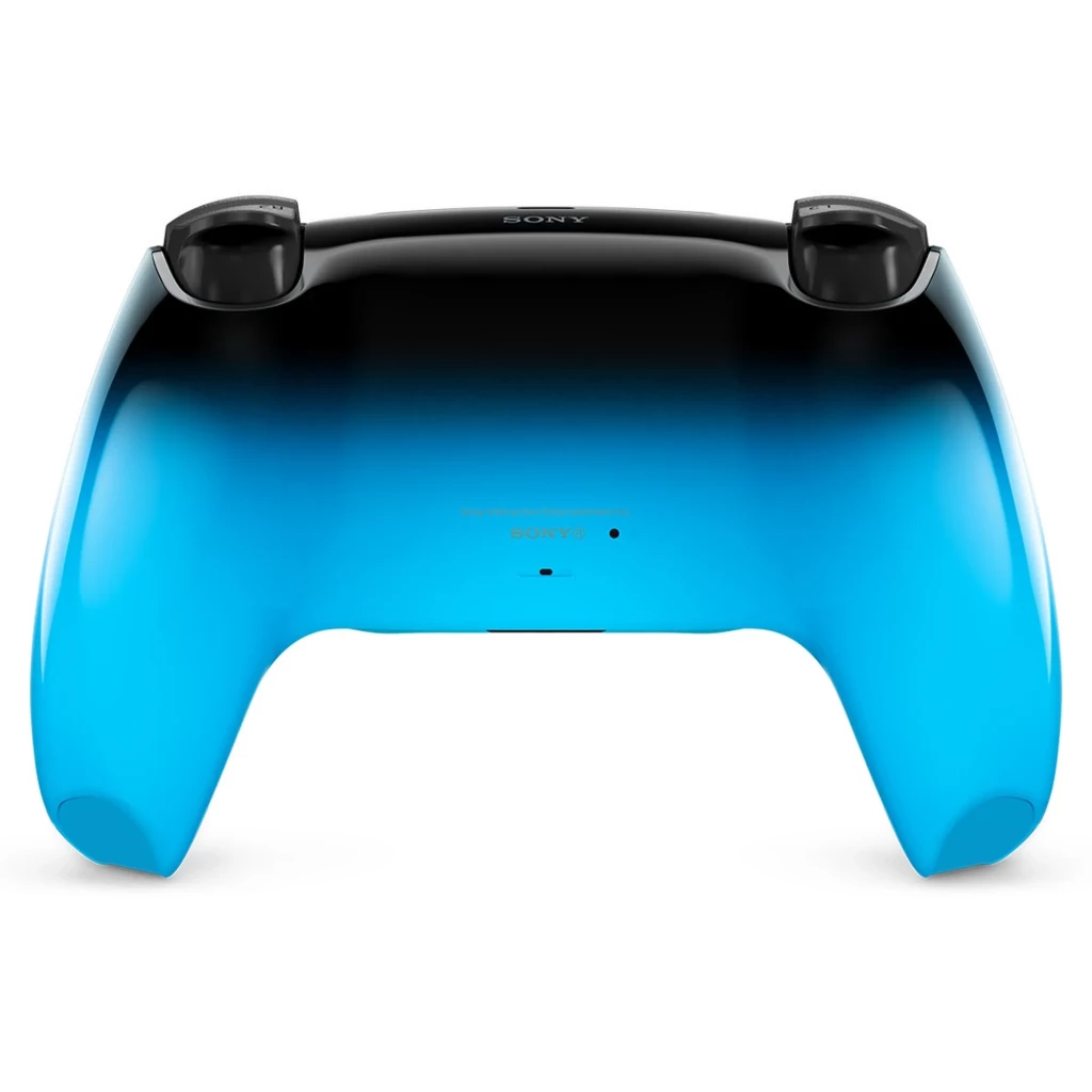 Gamepad PS5 DualSense HyperPop Rythm Blue sem fios com gradiente azul vibrante, touchpad preto, botões icônicos, luzes LED e pegas texturizadas - Item1