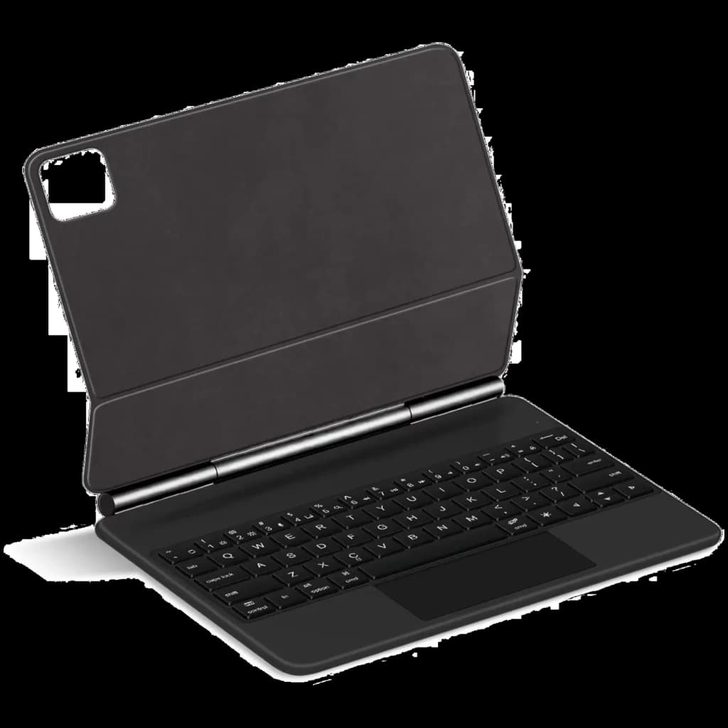 Clavier Xiaomi Pad 8 / 8 Pro avec trackpad et coque intelligente noire, design mince, touche AZERTY, support pliable pour angle de vue stable