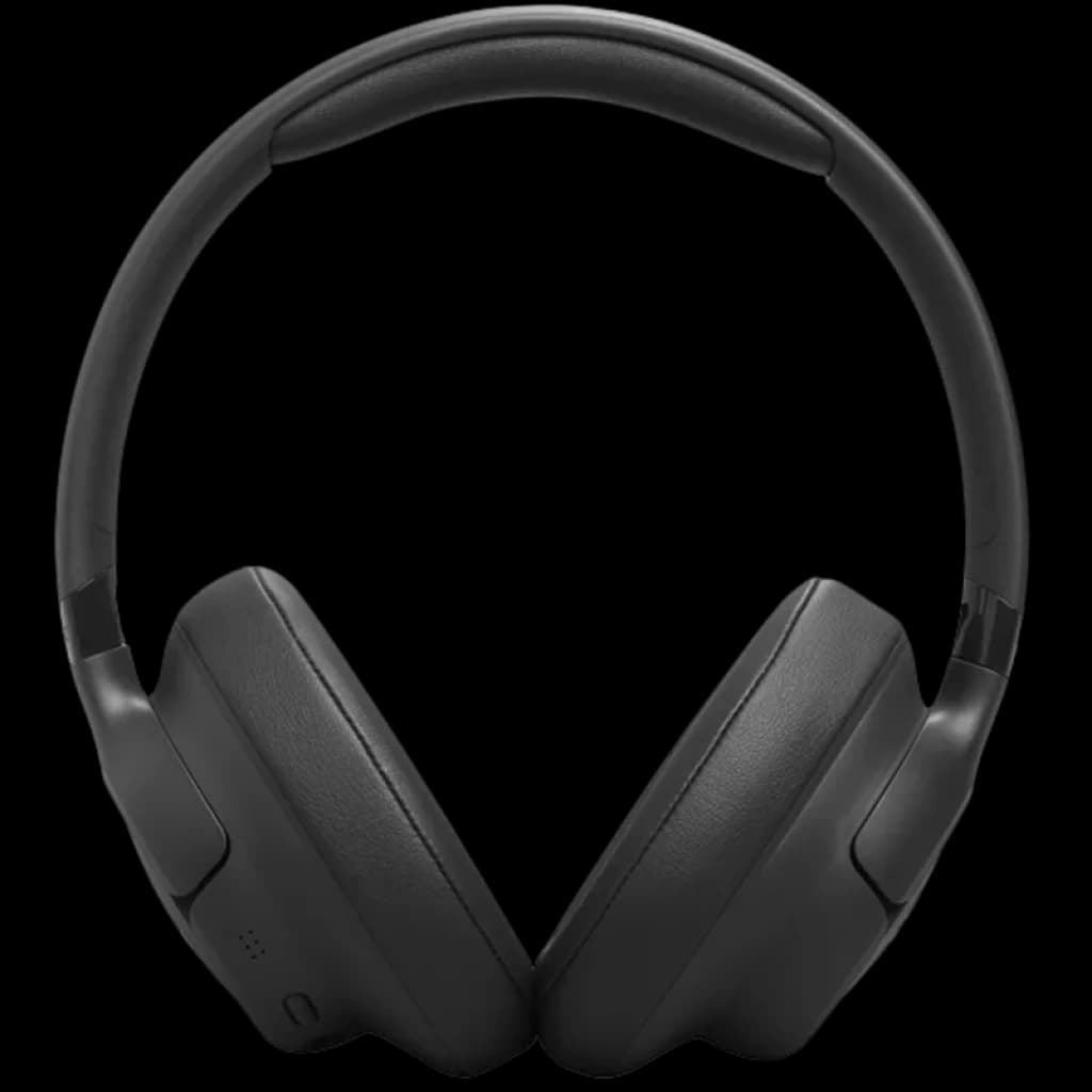 JBL Tune 730BT preto, auscultadores circum-aurais sem fios com almofadas macias, arco acolchoado e botões laterais discretos; design minimalista elegante