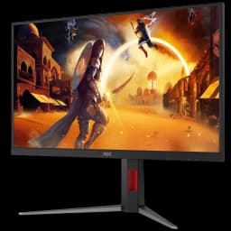 Monitor AOC G4 Q27G4SRU 27 pol com tela Fast IPS fina, molduras estreitas, base robusta ajustável, exibe jogo vibrante em QHD com cores intensas