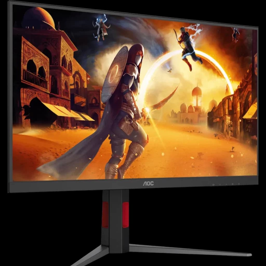 Monitor AOC G4 Q27G4SRU 27 polegadas com tela Fast IPS QHD, taxa de 300Hz, tempo de resposta 0,5ms, moldura fina e base ajustável para jogos