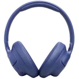 JBL Tune 730BT azul com aro acolchoado, conchas circum-aurais grandes e botões laterais discretos; design dobrável sem fios para conforto prolongado