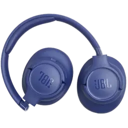 Auscultadores JBL Tune 730BT em azul, design circum-aural dobrável, almofadas acolchoadas e acabamento fosco com logotipos JBL em relevo