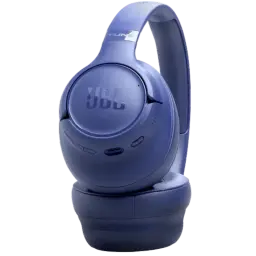 JBL Tune 730BT azul com arco acolchoado, conchas circum-aurais grandes, botões laterais e logótipo em relevo acabamento fosco moderno e robusto
