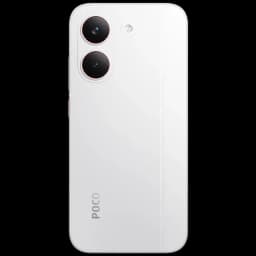 Dos blanc élégant du Xiaomi Poco X8 Pro 5G avec double module photo vertical cerclé, flash LED, finition lisse et logo POCO discret, verre Gorilla Victus 2