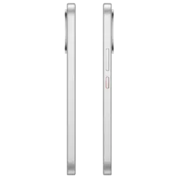 Xiaomi Poco X8 Pro Max 5G blanco, marco metálico plano plateado, botones laterales con acento rojo y módulo de cámara trasera prominente, diseño delgado