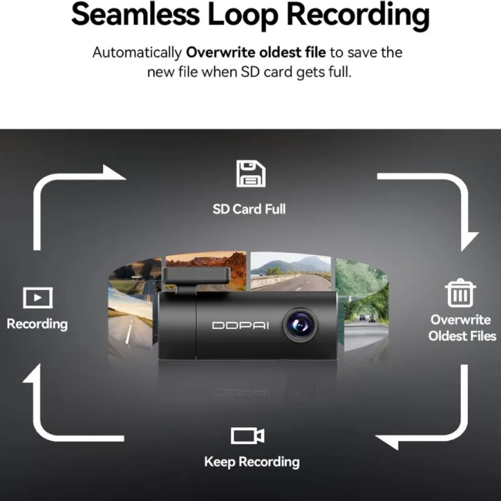 Dash cam DDPAI Mini Pro con diseño cilíndrico compacto en color negro - Ítem6