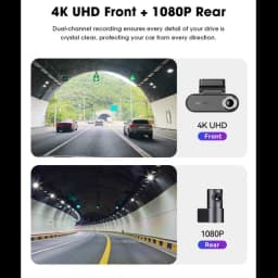 DDPAI N5 Dual 2026 2CH 4K; lente frontal 4K e traseira 1080p, design compacto, gravação dupla clara em túneis e vias iluminadas