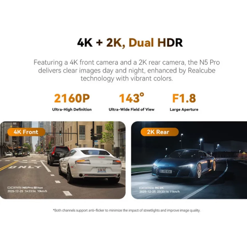 Dash Cam DDPAI N5 Pro 2CH 4G con sistema de doble cámara 4K frontal y 2K trasera - Ítem2