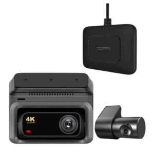 DDPAI Z60; unidad frontal 4K, cámara trasera compacta y módulo externo negro con cable