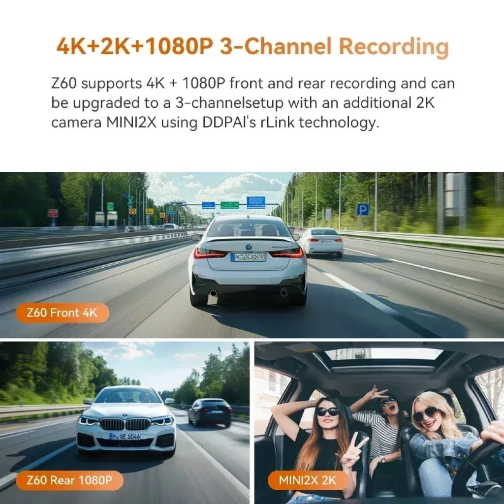 DDPAI Z60; unidad frontal 4K, cámara trasera compacta y módulo externo negro con cable - Ítem1