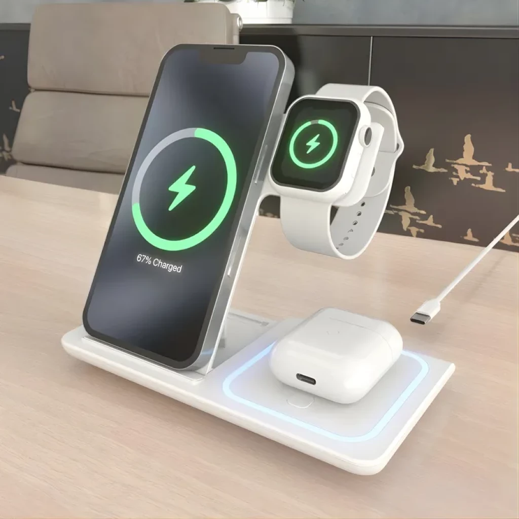 Aisens ASCH-15W3WC044-W 3 em 1 Qi 15 W Dobrável Branco - Base de carregamento sem fios - Item3