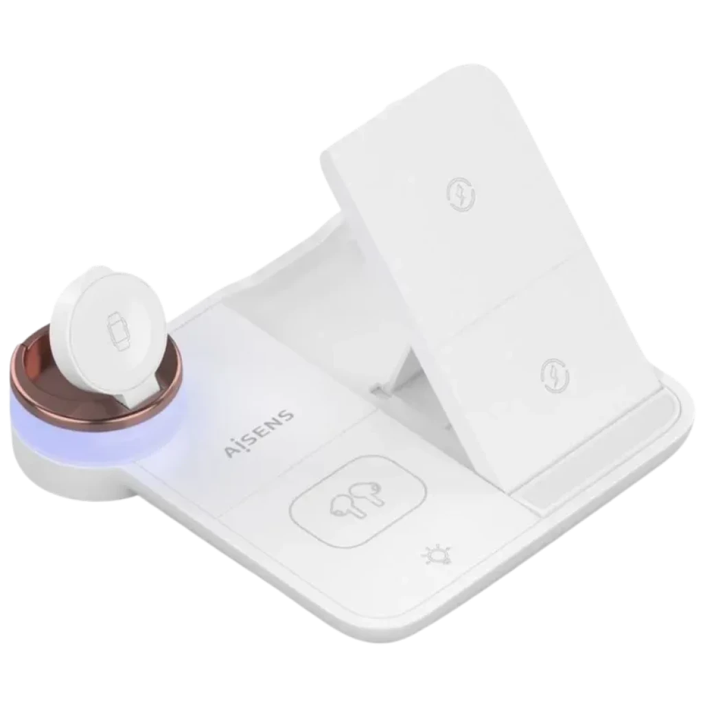 Aisens ASCH-15W4WC061-W Carregador sem fios 4 em 1 de 15 W com Qi, branco - Item1