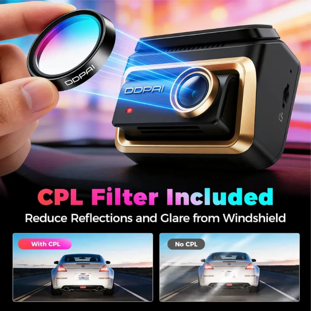 Conjunto completo de câmaras DDPAI Z90 Master: frontal, interior e traseira - Item3