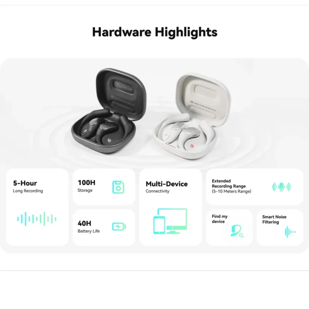 TicNote Pods 4G - Auriculares Open-Ear con Transcripción IA y eSIM - Ítem10