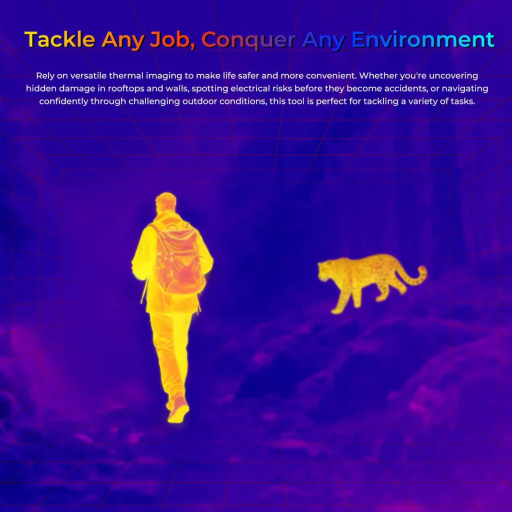 Oukitel WP61 Ultra resistente con cámara térmica, linterna trasera grande, cuerpo robusto negro, pantalla con visor térmico y módulos de cámara prominentes - Ítem3