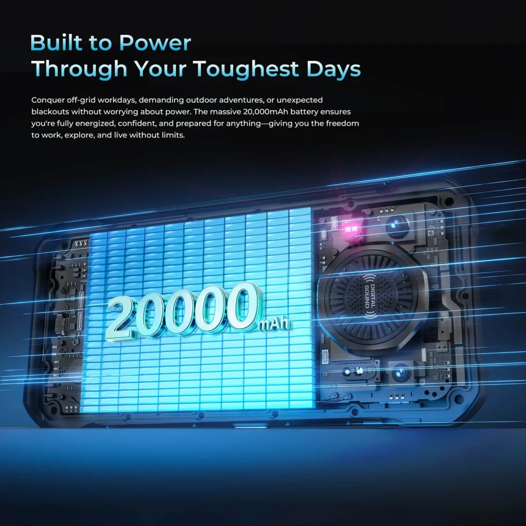 Oukitel WP61 Ultra resistente con cámara térmica, linterna trasera grande, cuerpo robusto negro, pantalla con visor térmico y módulos de cámara prominentes - Ítem10