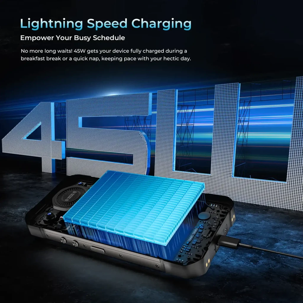 Oukitel WP61 Ultra resistente con cámara térmica, linterna trasera grande, cuerpo robusto negro, pantalla con visor térmico y módulos de cámara prominentes - Ítem11