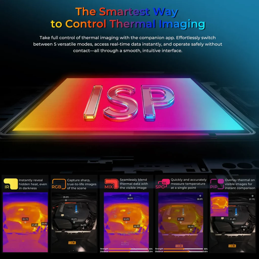 Oukitel WP61 Ultra resistente con cámara térmica, linterna trasera grande, cuerpo robusto negro, pantalla con visor térmico y módulos de cámara prominentes - Ítem8