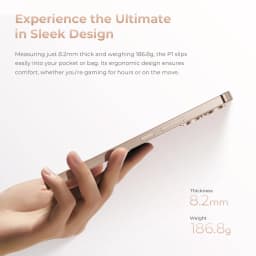 Profil latéral fin du Oukitel P1 Pro violet, 8,2 mm d’épaisseur, cadre lisse avec boutons et tiroir SIM visibles, design ergonomique léger 186,8 g