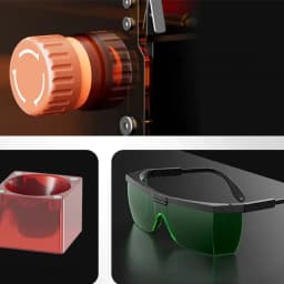 LONGER RAY5 mini S 3,5 W avec boîtier fermé, molette de réglage orange, module optique 0,04 mm et lunettes de protection vertes incluses