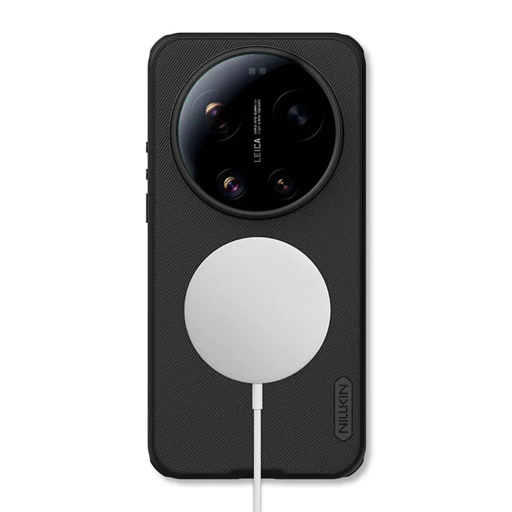 Coque magnétique Nillkin Super Frosted Shield Pro pour Xiaomi 17 Ultra Noir avec grand anneau photo, surface mate antidérapante et boutons protégés