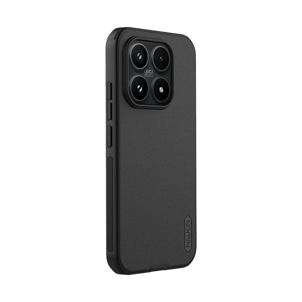 Coque magnétique Nillkin Super Frosted Shield Pro pour Xiaomi 17 Black, texture antidérapante, dos mat, anneau MagSafe blanc, bords renforcés, découpes - Ítem3