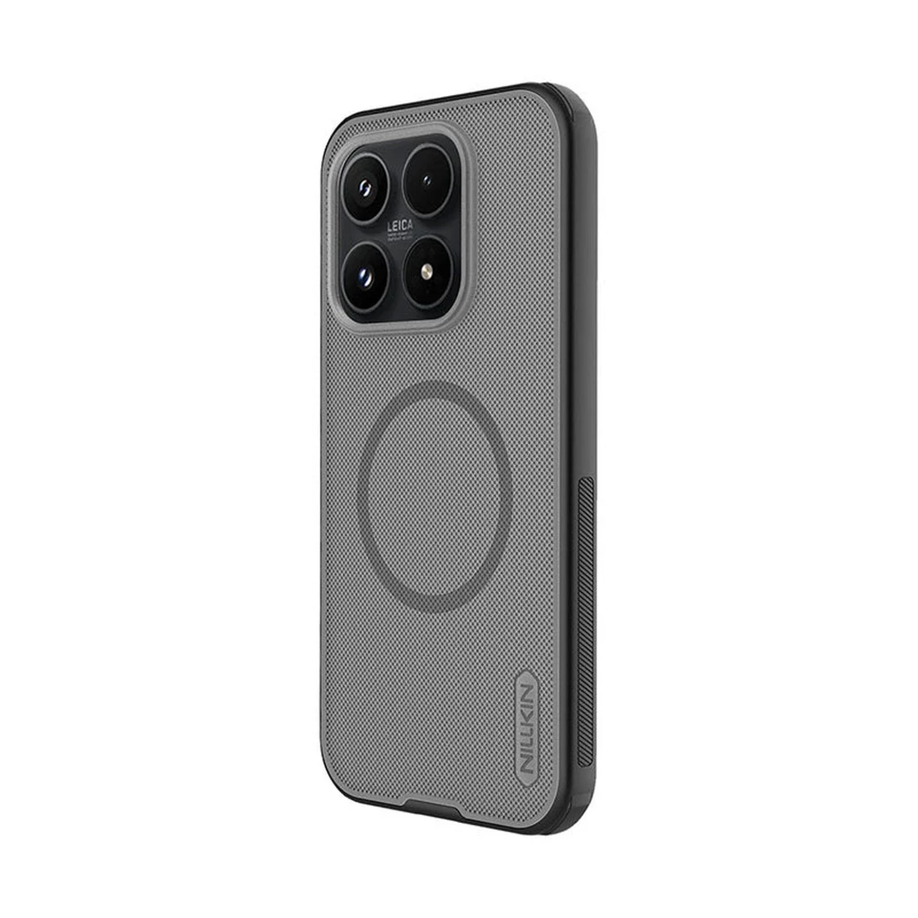 Coque magnétique Nillkin Super Frosted Shield Pro pour Xiaomi 17, dos transparent fumé, cadre noir, texture antidérapante, coins renforcés, découpe - Ítem2