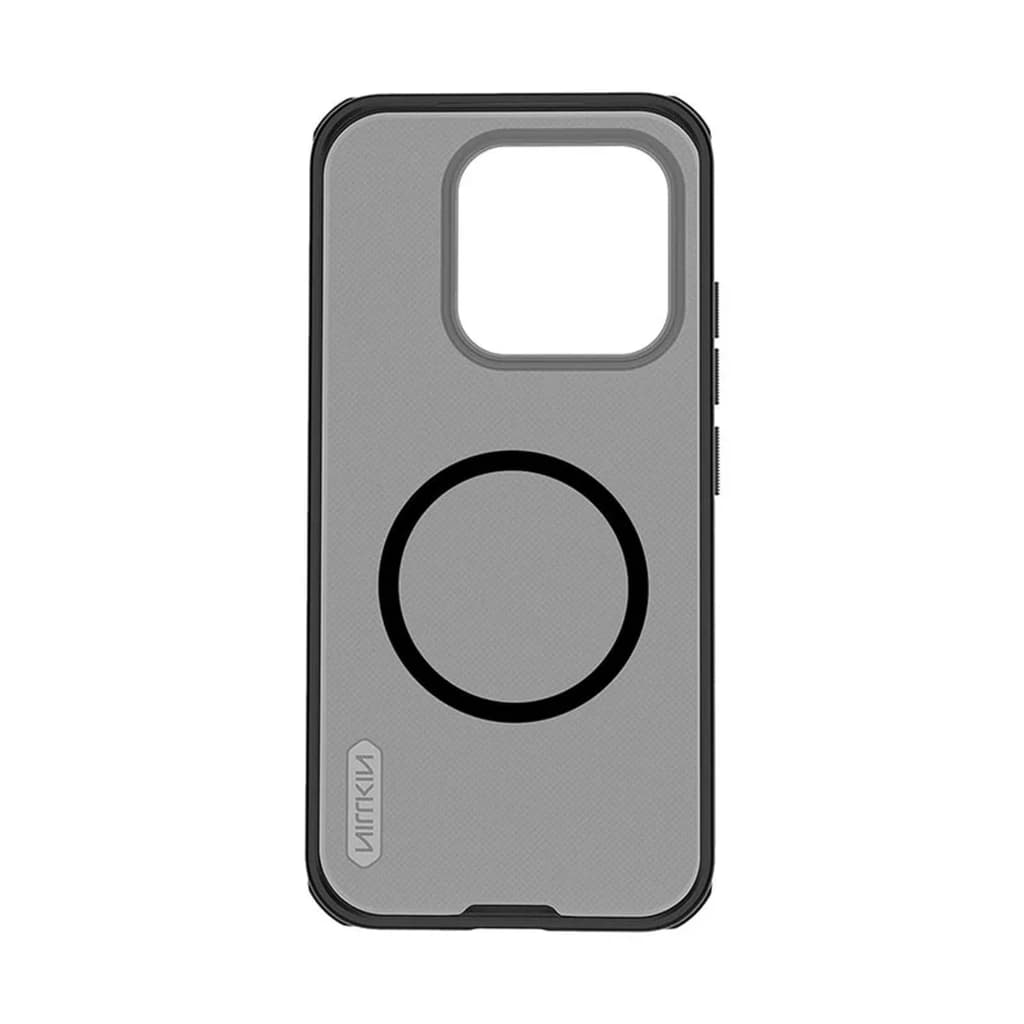 Coque magnétique Nillkin Super Frosted Shield Pro pour Xiaomi 17 couleur Transparent Black avec anneau MagSafe, dos texturé antidérapant et bords renforcés