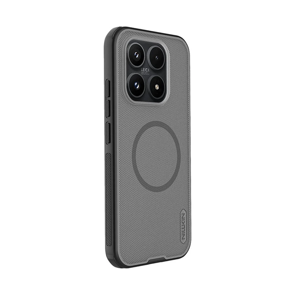 Coque magnétique Nillkin Super Frosted Shield Pro pour Xiaomi 17, dos transparent fumé, cadre noir, texture antidérapante, coins renforcés, découpe - Ítem3