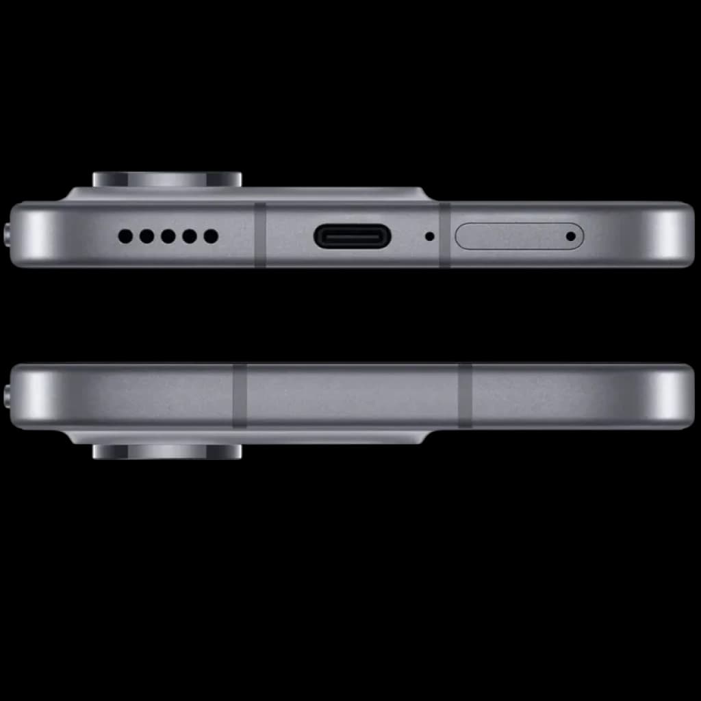 Honor 600 Lite 5G Noir vu de tranche aluminium brossé avec module photo proéminent, port USB‑C centré, grille haut‑parleur et tiroir SIM élégants