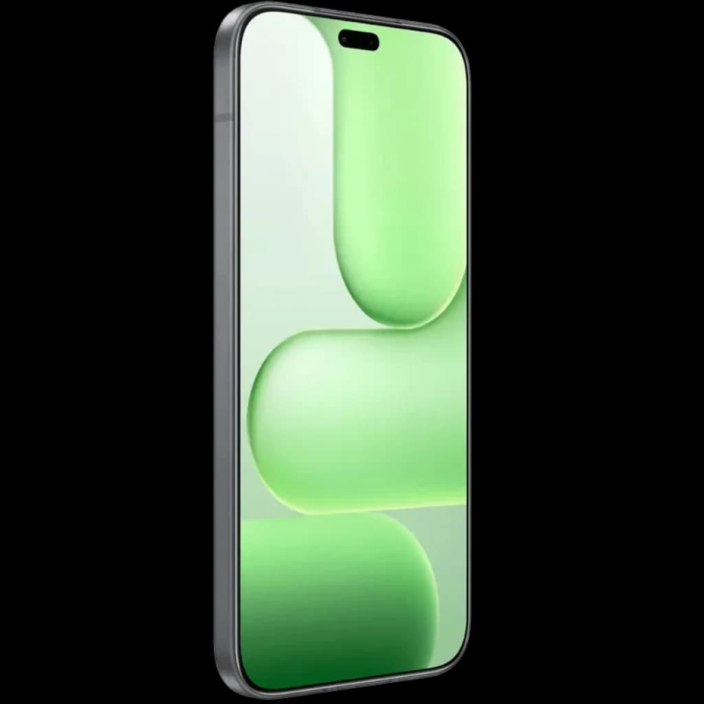 Honor 600 Lite 5G noir avec écran AMOLED 120 Hz lumineux 6500 nits, bordures fines et double poinçon centré, design épuré et reflet vert glossy