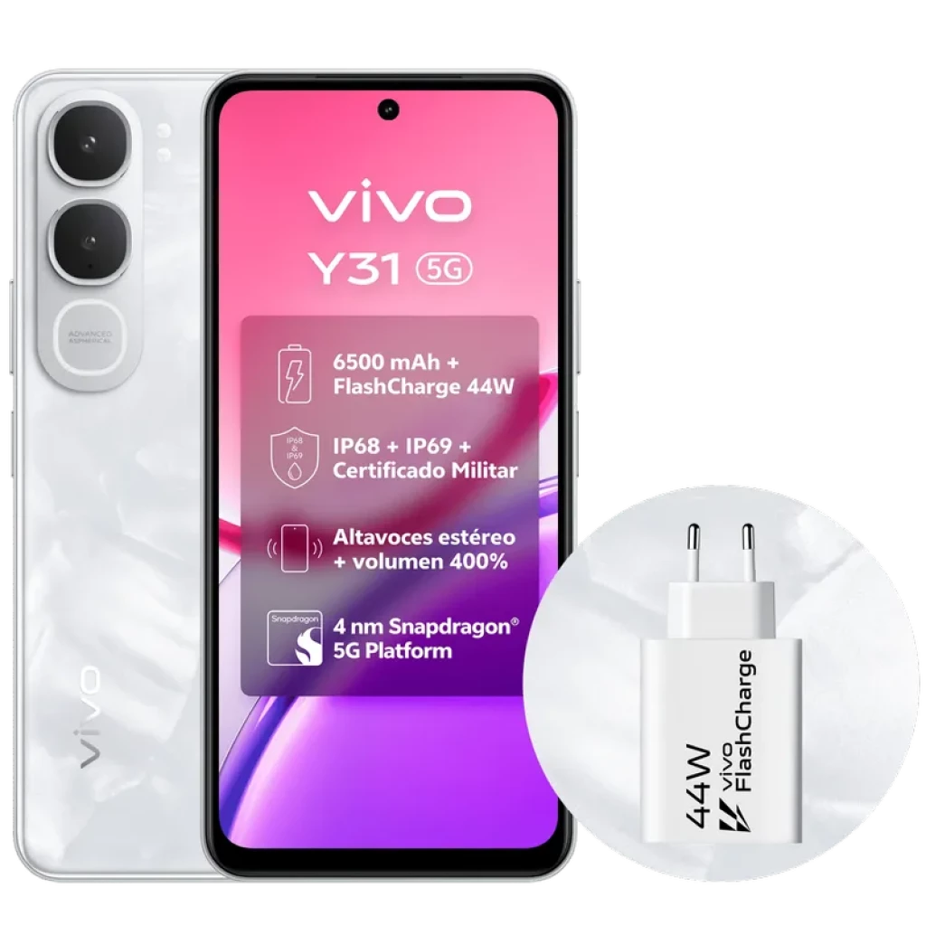 Vivo Y31 5G 256 Go Blanc Snapdragon 4 Gen 2 (4 nm) 6 Go de RAM Écran HD+ - Ítem1