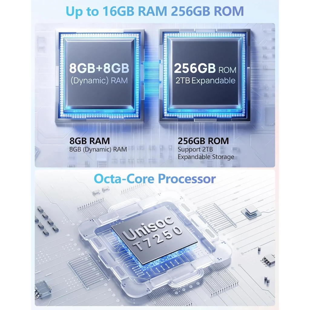 Ulefone RugKing 5 Pro negro robusto con carcasa reforzada, triple cámara trasera con flash potente, pantalla mostrando 20000 mAh y 16GB+256GB - Ítem3