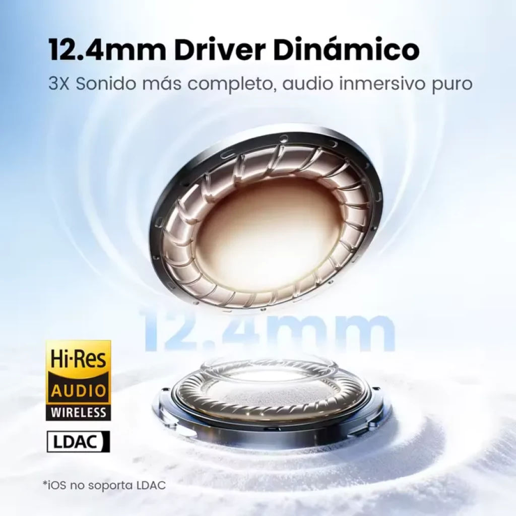 Haylou Flowbuds N55 Noir, ANC adaptatif, 54 dB, audio haute résolution LDAC - Écouteurs sans fil - Ítem1