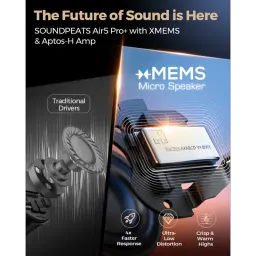 SoundPEATS Air5 Pro+ con drivers xMEMS y aptX Lossless; altavoz micro MEMS, respuesta 4x más rápida, ultra baja distorsión y sonido nítido y cálido