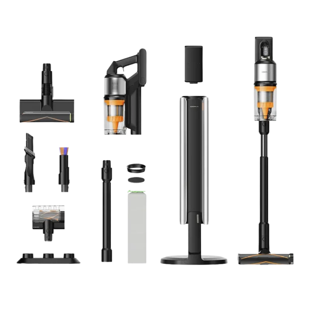 Aspirador vertical Deerma Z50 Combo com estação de esvaziamento automático e principais acessórios na cor preta - Item4