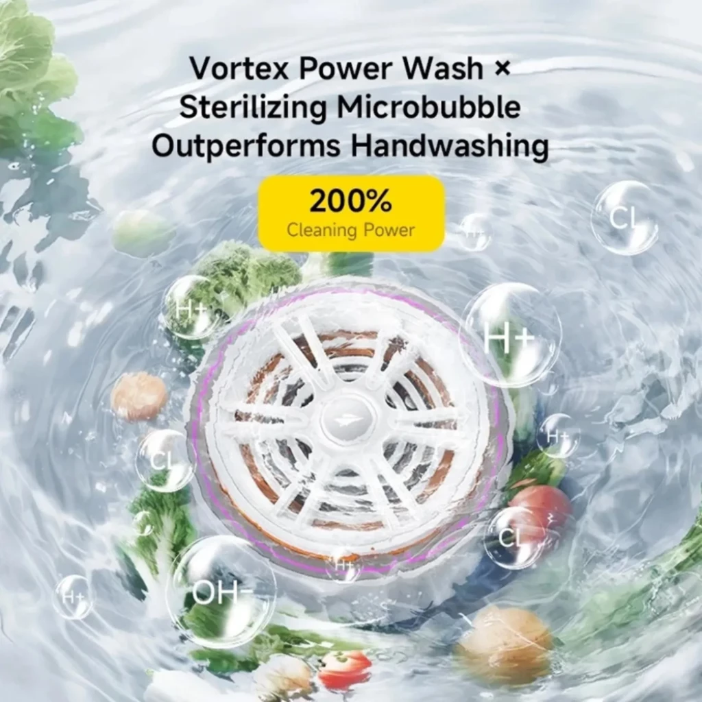 Deerma GS01 - Limpador portátil de frutas e legumes com tecnologia Vortex - Item3