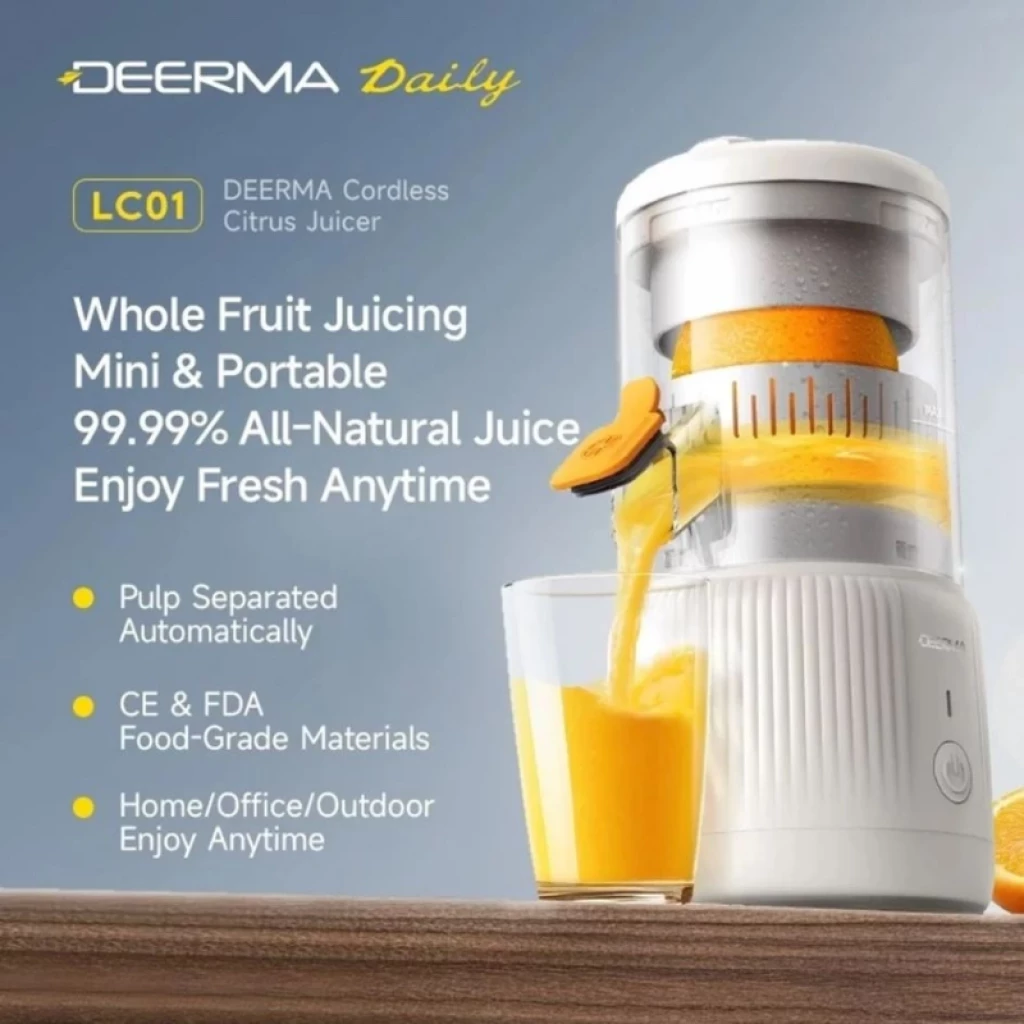 Deerma LC01 Sem Fios, Boca de 110 mm - Espremedor de Citrinos - Item1