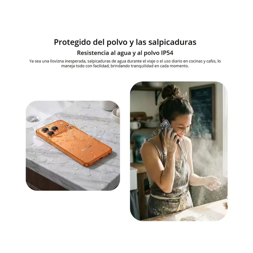 Blackview WAVE 7C preto com tela ampla, notch em gota e módulo traseiro triplo destacado; design elegante, bordas finas e acabamento fosco - Item5