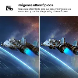 Écran de jeu LG UltraGear 27 pouces QHD 200 Hz IPS 1 ms GtG affichant un vaisseau spatial net sans flou, couleurs vives et mouvements ultra fluides