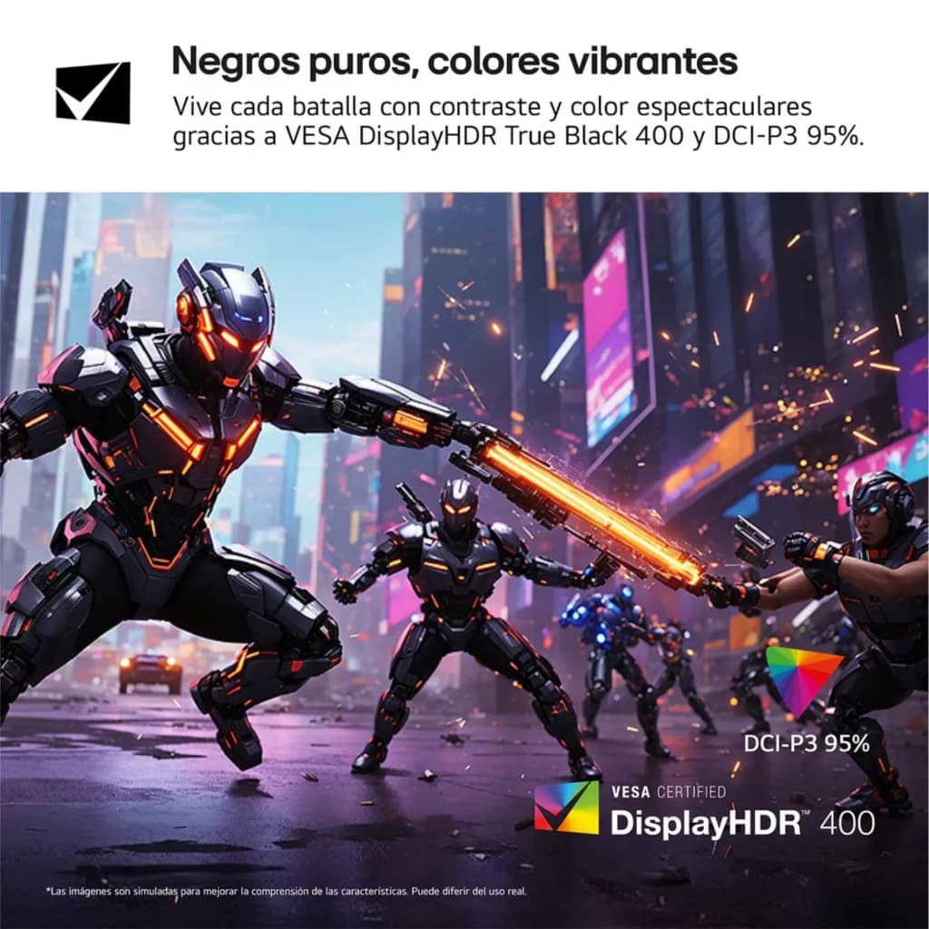 Écran LG UltraGear 27 pouces QHD 200 Hz, dalle IPS 1 ms GtG, couleurs vives DCI-P3 95 pour jeux, compatibilité VESA DisplayHDR True Black 400