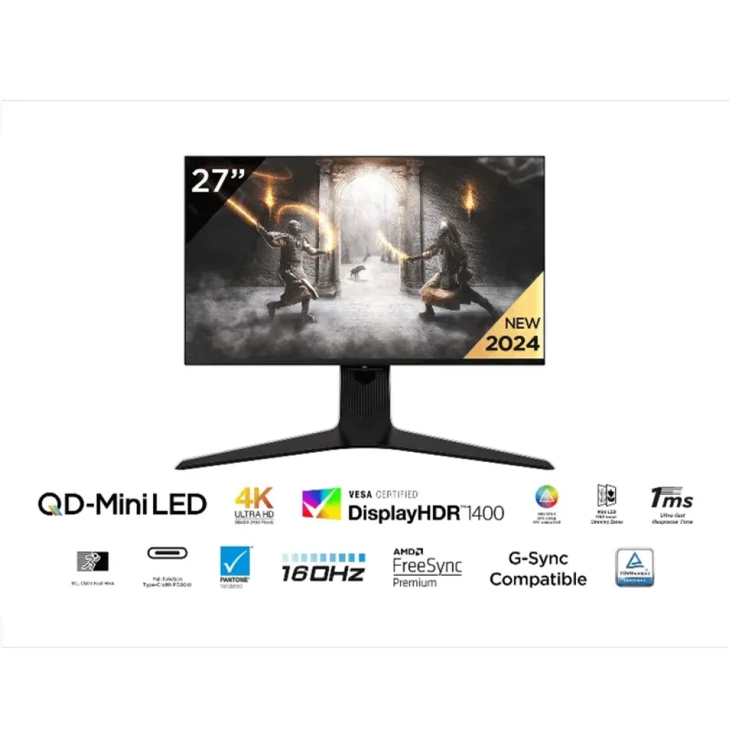 TCL R83 27R83U Painel Fast HVA Mini-LED 1152 zonas HDR1400 Preto/Branco - Monitor de PC - Item7