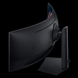 Vue arrière du Samsung Odyssey G9 G91F, avec son design incurvé qui se démarque